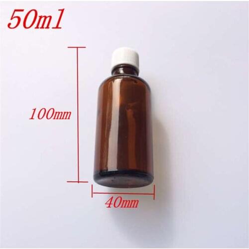 10 pcs 40x100 mm Brown Glass Essential Oil Bottles Jars With White Plastic Screw Cap DIY 50 ml Empty Liquid Bottles
