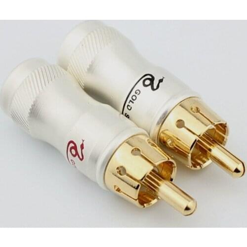 20PCS Gold Plated Hifi RCA Audio Plug 5MM Cable Audio Video Cable Plug Connector Audiophile Connector Plug