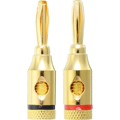 24pcs High Quality 24K Gold-plated Banana Plugs Durable Audio Jack Speaker Wire Cable Screw Connector