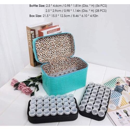 5 Colors 84 small Bottles Diamond Painting Jewelry High-grade PU fabric storage bag travel easy to carry nail polish storage