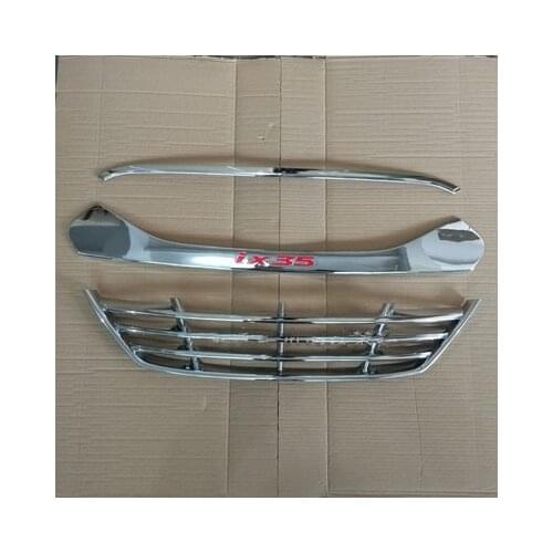 ABS chrome Car Front cover hood trim front grille Refit around trim For Hyundai ix35 2009-2011