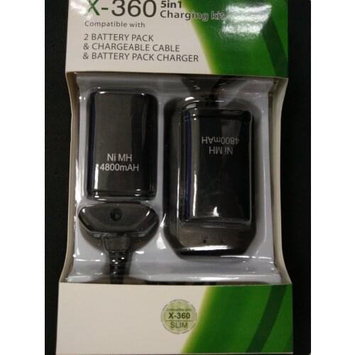 2x 4800mAh Battery Pack +Charger Cable for Xbox 360 Wireless Controller Gamepads Battery Pack for Xbox360 Bateria Replacement