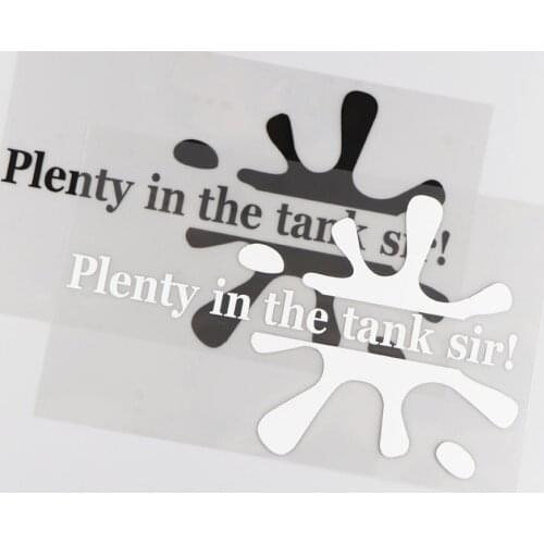 20.5CM*12.4CM Plenty In The Tank Sir Vinyl Decal Car Sticker JDM Cute Handprint