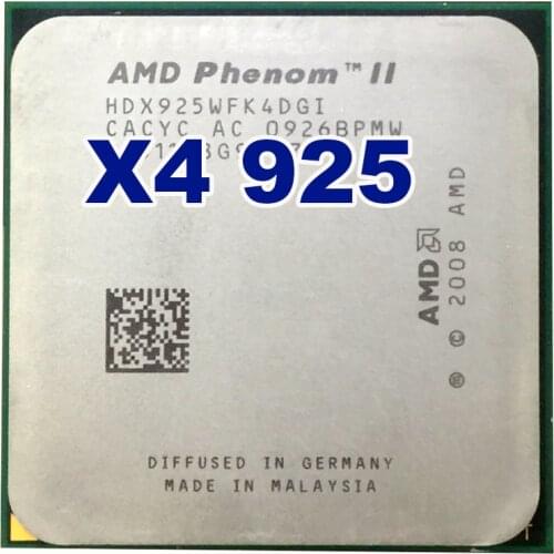AMD Phenom II X4 925 CPU 2.8GHz 6MB L3 Cache Socket AM3 PGA938 Desktop Quad core processor