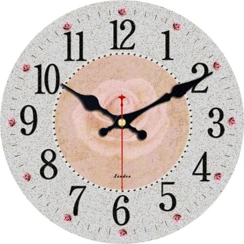 European Retro Vintage Rustic Wooden Clock for Office Kitchen Home Coffeeshop Bar Large Wall Clock Antique Timer Home Decor