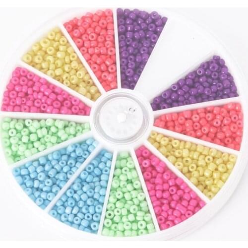 Hot - 2mm Mixed Solid Colors Glass Seed Beads Kit Loose Spacer Beads For DIY Jewelry Making approx 1000 pcs/set, BDH062-01