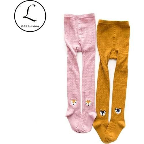 Baby Girl Embroidery Cotton Tights Children Warm Girls Cartoon Pantyhose for Toddlers Stocking Autumn Baby Collant Clothes