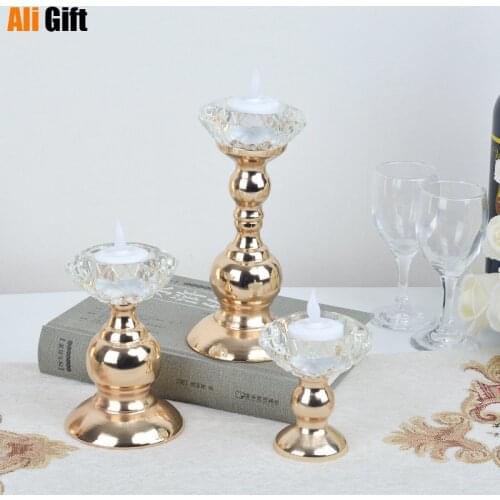 Crystal Candle Holder Delicate Candlestick Candle Lantern Wedding Centerpieces Table Stand For Decor Home Decore