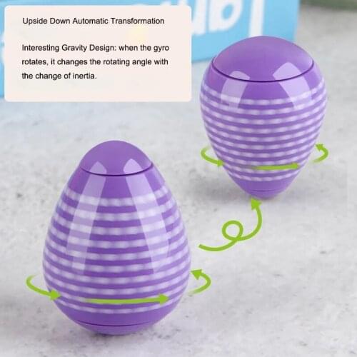 Tumbler Egg Toys Light Fidget Tip Top Spinner Rubbing Finger Desktop Gyro Egg Handstand Rotating Kids Children Decompression