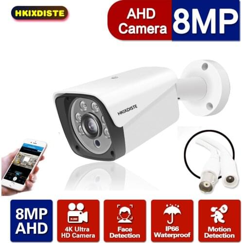 8MP AHD Camera Ultra HD Bullet Indoor/Outdoor Face Record AHD Camera CCTV Security Surveillance weatherproof Camera for Home