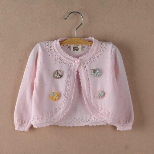 Little Baby Girl Jacket Cute Cardigan Sweater Newborn Sweet Strawberry Cotton Coat 3 6 12 18 24 36 Month Baby Clothes 205025