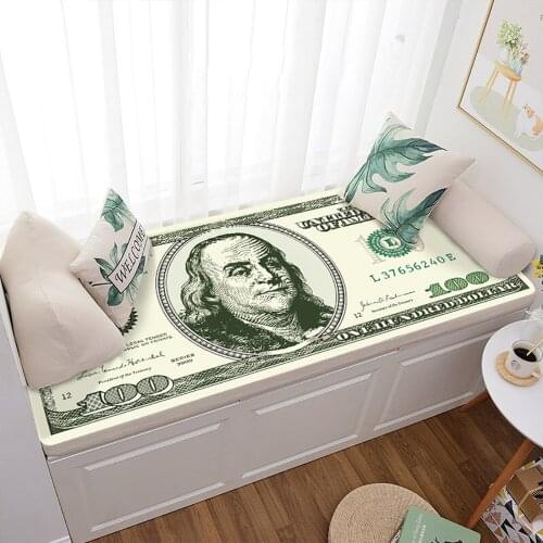 Porch Carpet Home Living Room Decoration Rectangular Flannel Carpet Retro Currency Money Door Dollar Pattern US Mat Entrance