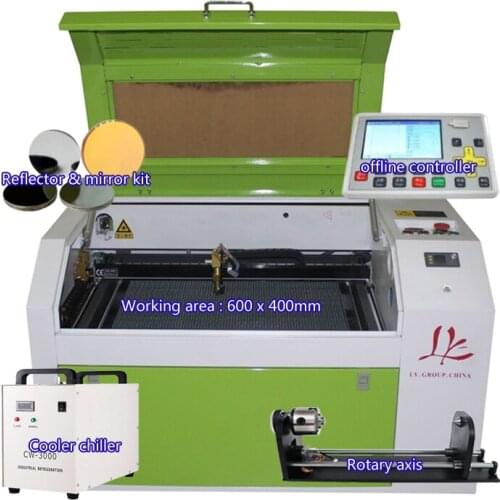 LY 60W 60x40 CO2 Laser Engraver Engraving Cutting Marking Machine Router Kit with LCD Control Panel and Honeycomb Board USB Port