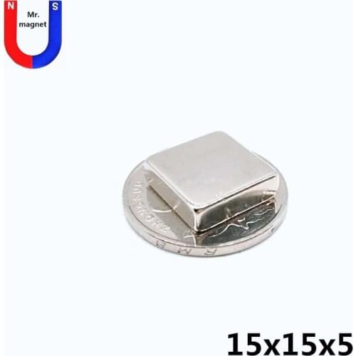 10/100/500pcs 15x15x5 magnet cube small square 15*15*5 mm magnet strong NdFeB 15*15*5 rare earth permanent magnetic material N45