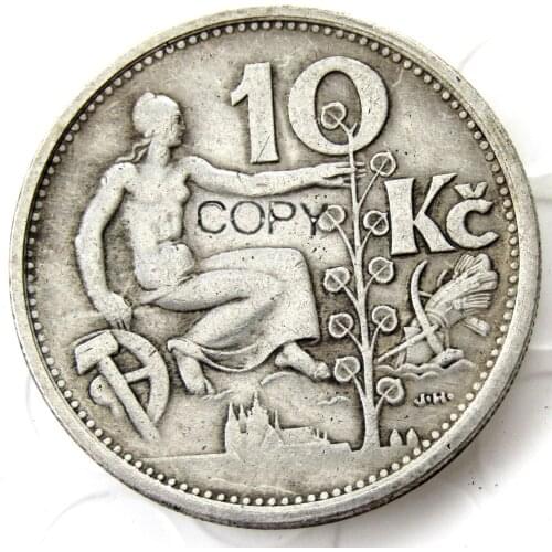MONETA CECOSLOVACCHIA REPUBLIKA CESKOSLOVENSKA 10 KORUN 1931 ARGENTO SILVER PLATED