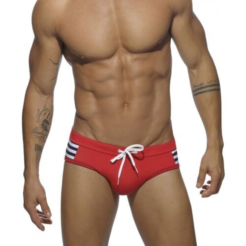 Mens Strip Nylon Bikini Swim Briefs Drawstring Sexy Low Rise Swimwear Swimsuits Trunks Beach Shorts Surf Bathing Suit Underwear