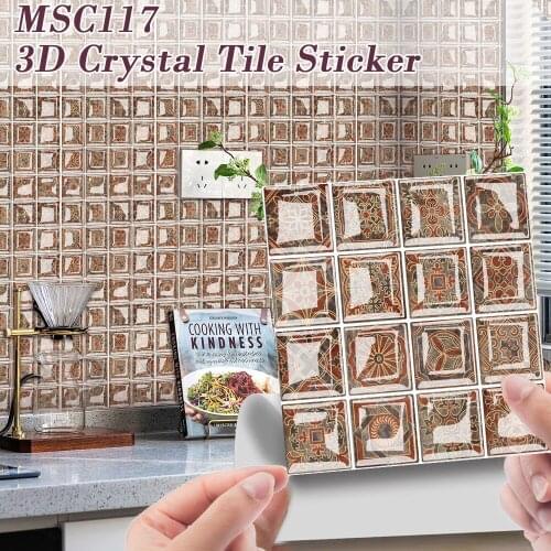 Mosaic Tile Sticker 3d Self-adhesive Removable Wall Paper Tile Diy Craft Decoration For Kitchen Bathroom Mosaic Tile Sticker
