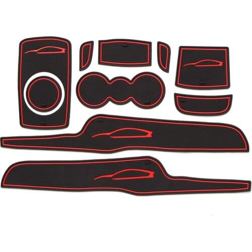 Non-slip Door Slot Mat for Ford Fiesta 2009 2010 2011 2012 2013 2014 Gate Groove Panel Cup Holder Pad Rubber Cushion 10Pcs