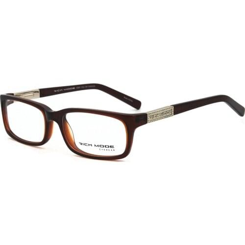 Retro Rectangular Acetate Glasses Frame Men Or Women Clear Lens Eyeglasses Hand Made Prescription Eyewear RM00479-C2