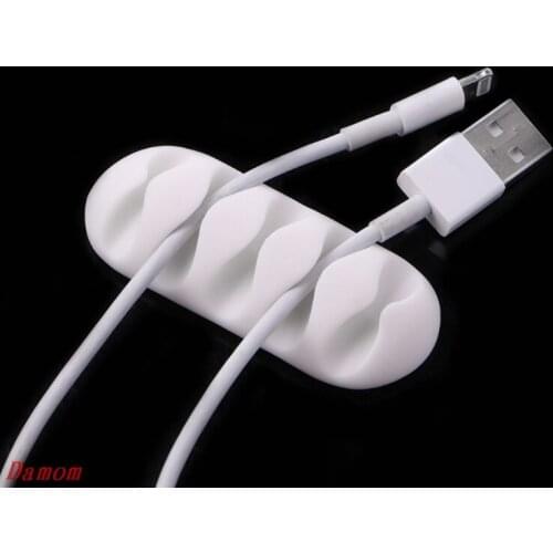 Cord Management Wire Organizer Wall Desktop Cable Holder USB Charging Random Color Damom