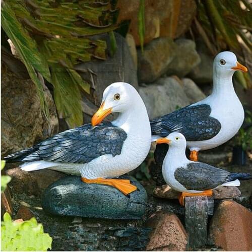 Pastoral Cute Pigeon Ornaments Resin Crafts Gardening Landscape Sculpture Figurines Scenery Garden Courtyard Decoration Animals