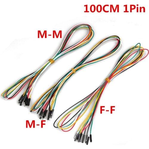 1M Breadboard Jumper Wires 20pcs/lot 1pin 100cm M-M M-F F-F 2.54mm DuPont Cable Line for Electronic DIY Experiment