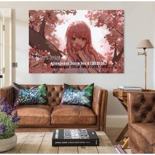 A Silent Voice Anime Girl Poster Canvas Art Wall Picture Print Japanese Anime Manga Posters for Bedroom Wall Decor