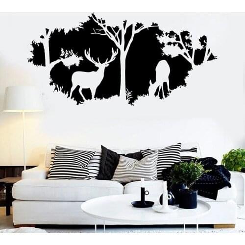 Nature deer animal tree vinyl wall decal family living room bedroom interior room art decoration sticker mural SL13