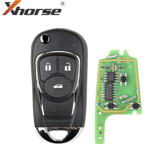 Xhorse VVDI2 Wire Remote Key XKBU03EN for Buick Flip 3 Buttons 1 Piece