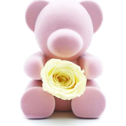 Rose Bear Yellow Immortal Flower Valentines Day Gift 2021 New Year Gift Wedding Gift Home Decor Collection