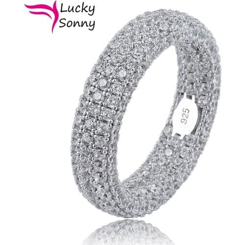 Lucky Sonny Hip Hop Jewelry Solid 925 Sterling Silver Ring Men Ring Silver Rose Gold Color In Silver Fashion Jewelry