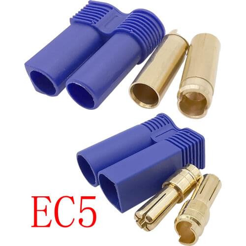 1/2/5Pairs EC5 Connector Banana Male Plug + Female Socket Bullet Connectors with Housing Sheath for RC ESC LIPO Battery/Motor