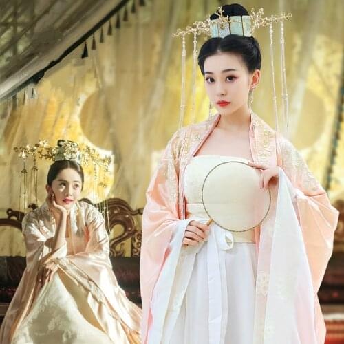 Chinese Traditional Folk Dance Costume Women Tang Dynasty Clothing Chinese Movie Cosplay Outfit Princess Fairy Dress Performance