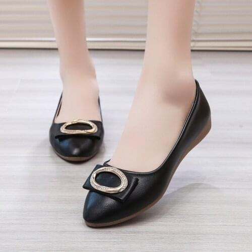 Women Flats Pointed Toe Casual Shoes Crystal Slip on Flat Shoes Female Loafers Metal Boat Shoe Zapatos Mujer Spring Autumn 9342L