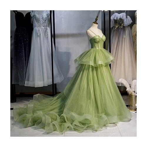 Light leaf green vintage ball gown princess cosplay wonderland medieval dress Renaissance gown queen Victoria Belle Ball