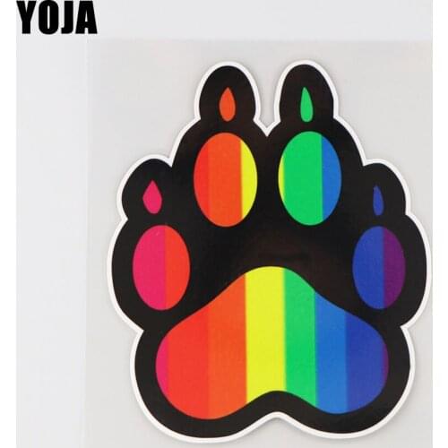 YOJA 11X13CM Cute Animal Footprints Vinyl Color Decal Car Sticker Cartoon Funny Decorates 19A-0056