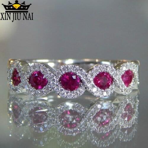 2 colors Trendy purple red/Olive Green Stone Ring Round Crystal Ring For Women Wedding/Engagement/Party/ Jewelry Ring size 5-10