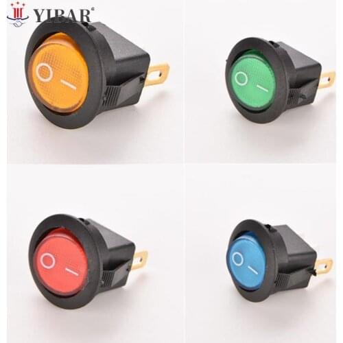 12V 16A Car Boat Rocker Switch ON/OFF SPST LED Lamp Dash Light Dot Round Rocker Spst Toggle 4 Colors