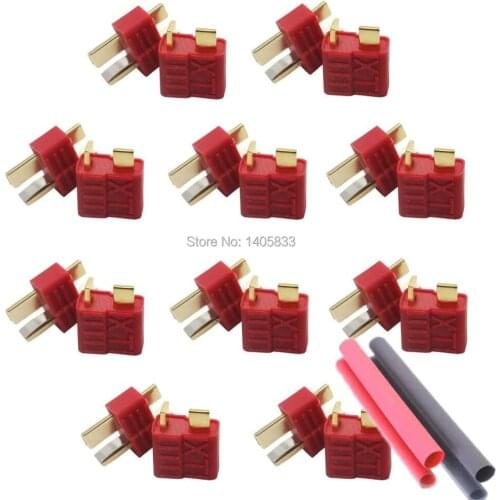 20pcs (10pairs) Anti-skidding Deans Plug T Style Connector Female / Male for RC Battery ESC