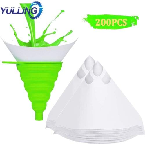 200 Pcs Filters Purifying Cup Micron Nylon Conical Paper 100 Mesh Paint Strainers nylon mesh Uniform filtration For Car paint