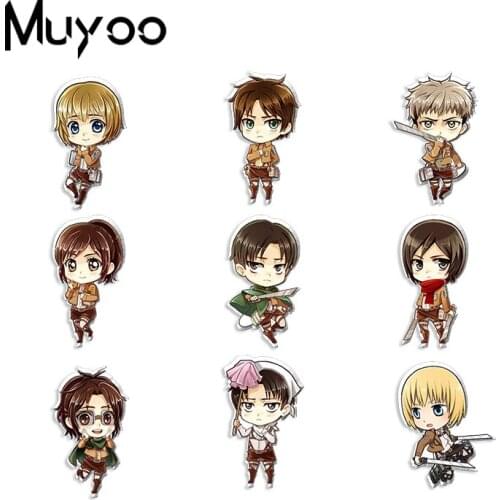 2021 New Anime Attack on Titan Acrylic Brooch Levi Eren Handmade Accessories Brooches Epoxy Funny Art Brooch Pin