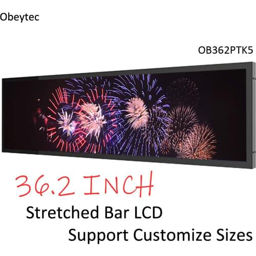 36.6 " Stretched BAR LCD display monitors, with ultra wide type, 1920*165 FHD, View size 919.3*140 mm, 1+8G