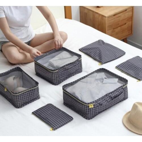 6PCS/Set Luggage Packing Organizer Set Travel Mesh Bag Luggage Organizer Packing Cosmetic Bag Organiser For Clothing