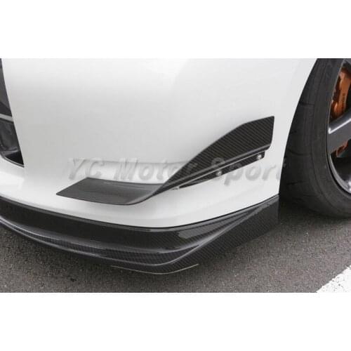 Car Accessories Carbon Fiber PW JDM Style Front Bumper Canard 4pcs Fit For 2008-2010 R35 GTR Front Bumper Canards