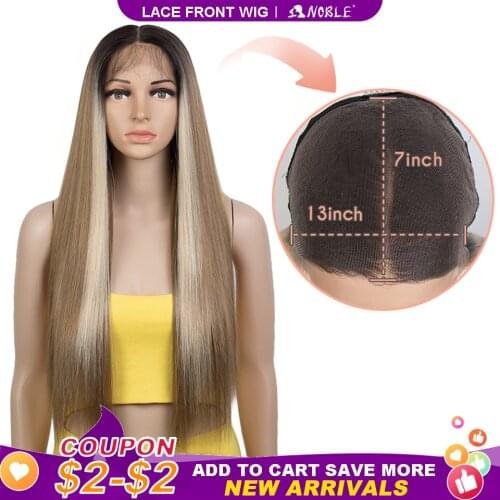 Noble 13x7 Synthetic Lace Front Wig 30 inch Long Curly ombre blonde Wigs For Women Ombre Lace Front Wig Synthetic Lace Front Wig
