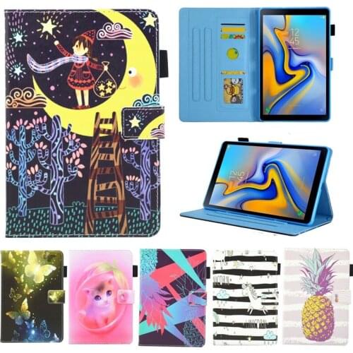 Case For Samsung Galaxy Tab A 10.5" 2018 SM-T590 T595 T597 Cover Smart PU leather Cartoon Stand Card slot soft Case kimTHmall