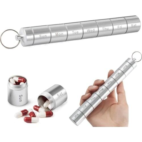 Weekly Pill Organizer Pill Box 7 Day Pill Case Sleek Crush-Resistant Medicine Organizer Dispenser Weekly Pill Box Portable