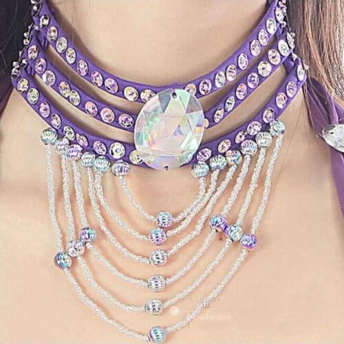 New handmade beadwork belly show diamond headdress necklace belly dance headdress belly dance necklace belly dance headdress