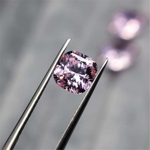 Grade AAA Light Pink Cubic Zirconia Square Faceted Gemstone Cushion Cut Cubic Zirconia Multiple Sizes to Choose GZ68