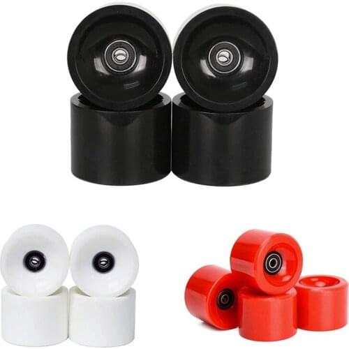 Set of 4 Wheels 70mm 78A Offset Hub Solid Longboard Wheels with ABEC 9 Black Bearing Smooth Longboarding Wheels